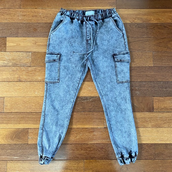 Streetwear Society Pants - Grey Denim Cargo style Pants- Streetwear Society